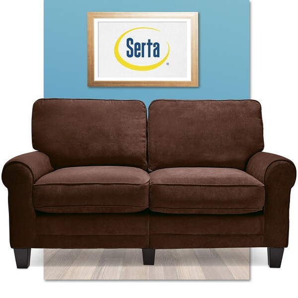 Shop Serta Rta Copenhagen Collection 61 Loveseat In Newport Brown On Sale Overstock 9091296