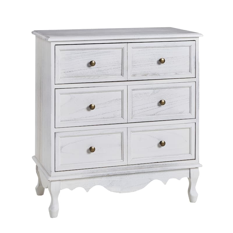 Pallantium Farmhouse 30"Tall Distressed 3-Drawer Nightstand With Solid Wood Legs and Adjustable Feet by HULALA HOME