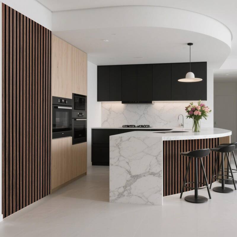 Art3d Flex Acoustic 3D Wall Panel 95.3"x23.8" Walnut
