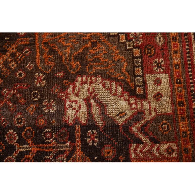 Vegetable Dye Shiraz Persian Antique Area Rug Handmade Wool Carpet - 5'1"x 8'0"