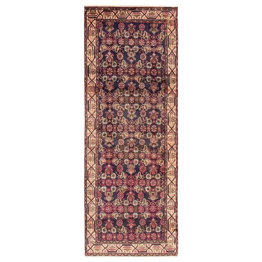 ECARPETGALLERY Hand-knotted Andelz Navy Wool Rug - 3'4 x 9'10