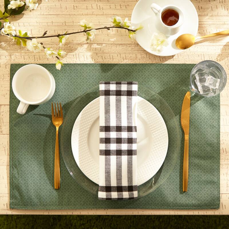 DII Stone Tonal Lattice Print Outdoor Placemat (Set of 6)