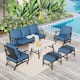 MAISON ARTS 6/7-Piece Patio Conversation Sets, Sofa Set with 2/4 x Single Chairs, 1 x 3-seater Sofa and Coffee Table/Ottomans