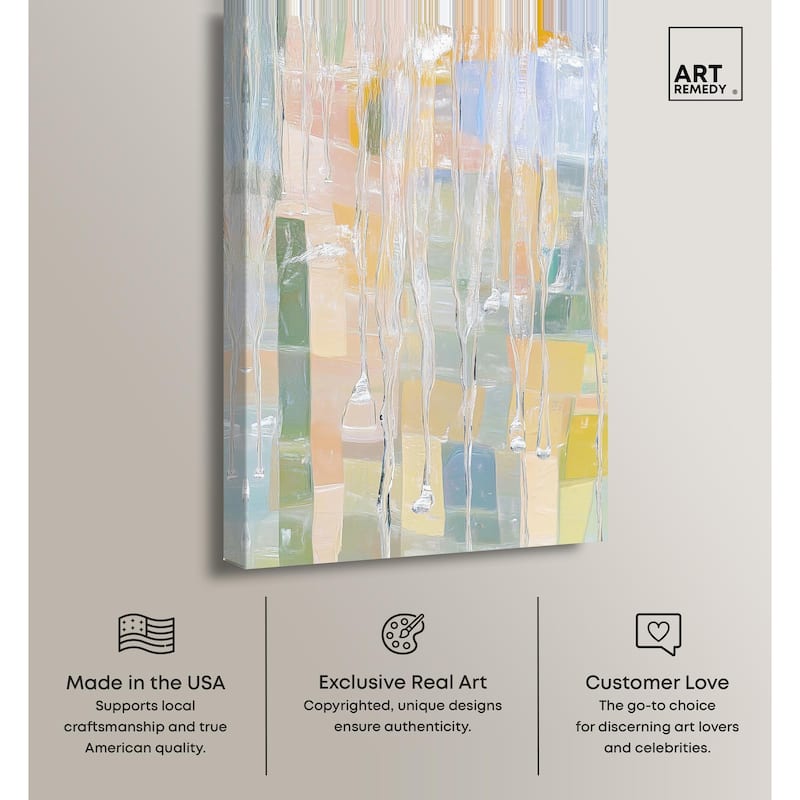 Vertical Drips Canvas by Art Remedy, Gallery Wrapped
