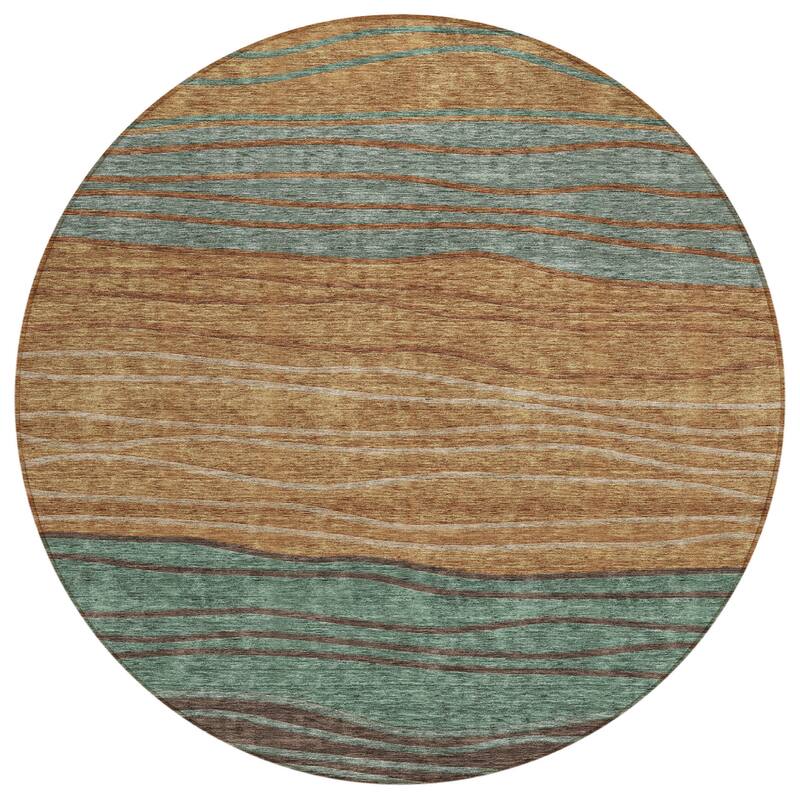 HomeRoots Striped Transitional Rectangle Outdoor Rug
