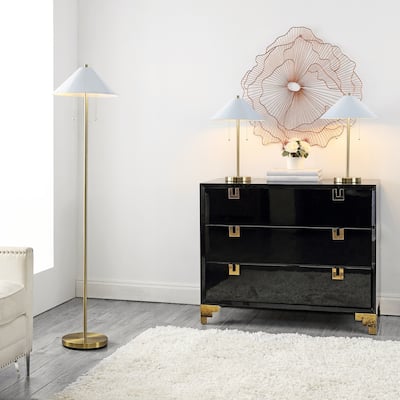 SAFAVIEH Lighting Prisma Floor And Table Lamp (Set of 3) - 14" W x 14" D x 60" H