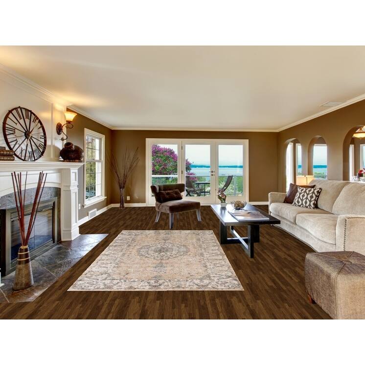 Distressed Sparta Oriental Vintage Area Rug Hand-Knotted Wool Carpet - 5'2" x 9'5"
