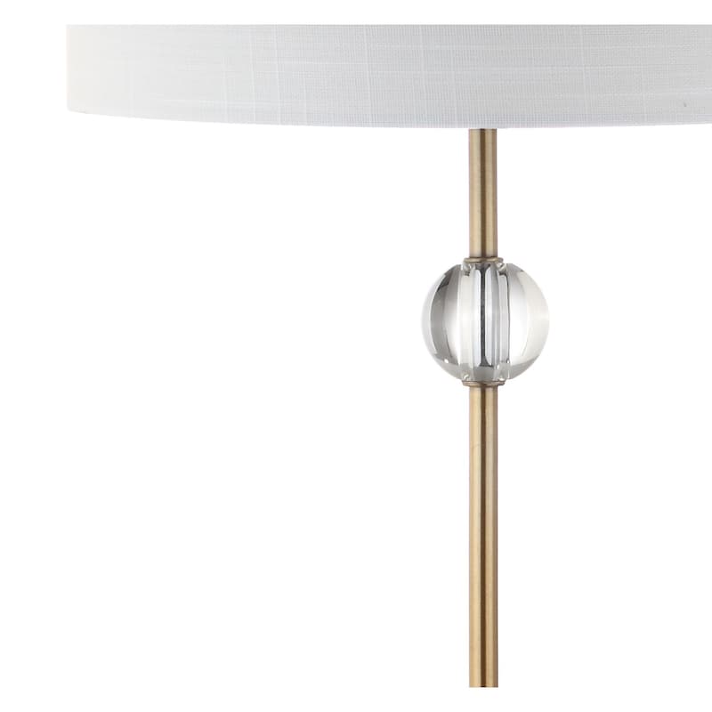 Jeffrey 30" Marble/Crystal LED Table Lamp, Brass (Set of 2) by JONATHAN Y