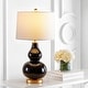 preview thumbnail 3 of 16, SAFAVIEH Lighting Karlen Gourd Table Lamp (Set of 2) - 15x15x28.5 Black/Gold Leaf