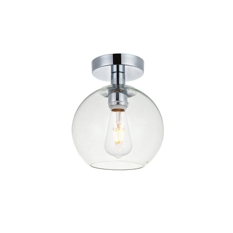 1-Light Flush Mount with 8 inch Clear Glass