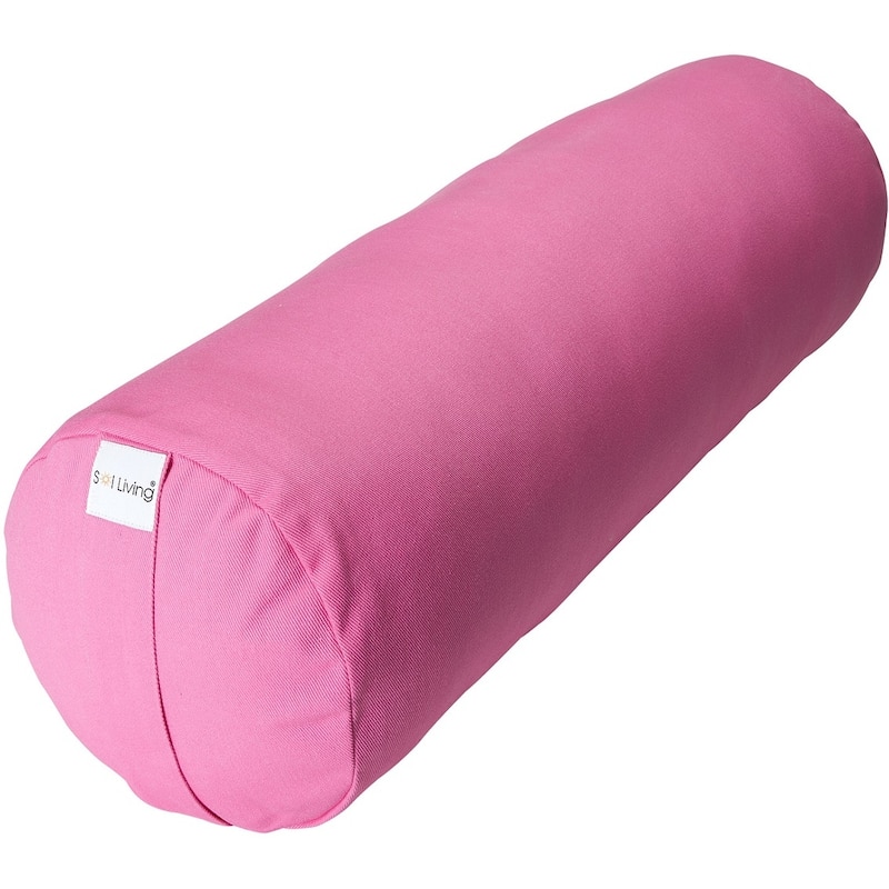 Sol Living Cylindrical Cotton Yoga Bolster - Pink