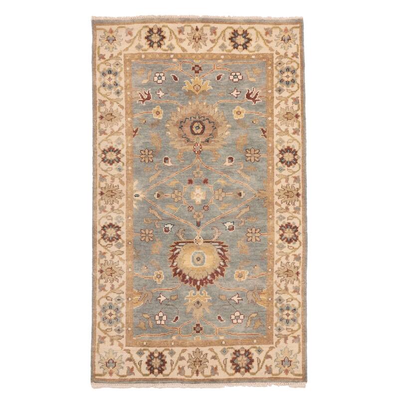 ECARPETGALLERY Hand-knotted Jules Serapi Light Blue Wool Rug - 3'1 x 5'2