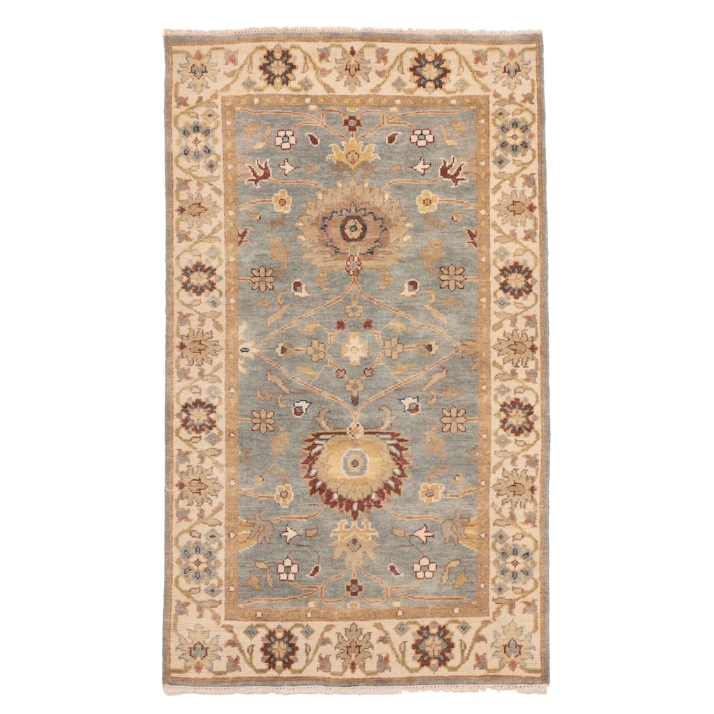ECARPETGALLERY Hand-knotted Jules Serapi Light Blue Wool Rug - 3'1 x 5'2