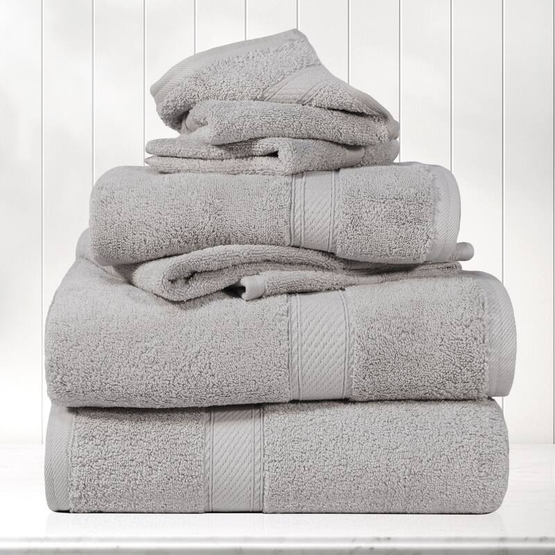 Blue Nile Mills Luxury 6-Piece Egyptian Cotton Towel Set, Thick Absorbent Bathroom Towels