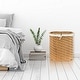 preview thumbnail 15 of 26, Seville Classics Handwoven Lidded Oval Double Laundry Hamper, 22.75" W x 13" L x 24" H