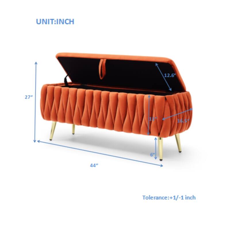 Fabric Ottoman Storage Bench, Window Bench Vanity Bench