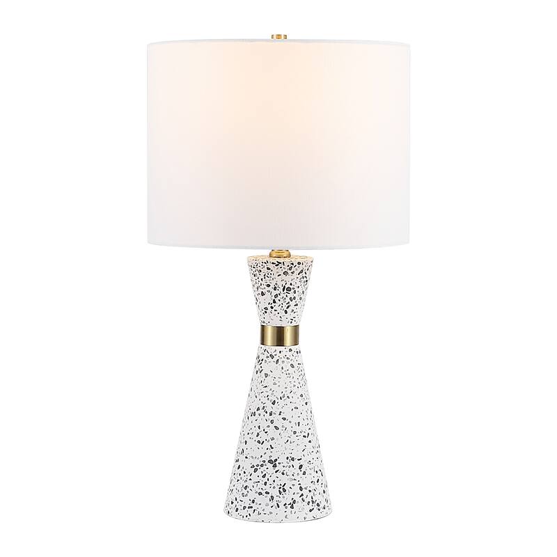 Artezza 24" Hourglass Terrazzo/Iron LED Table Lamp, By JONATHAN Y - White/Gray Terrazzo