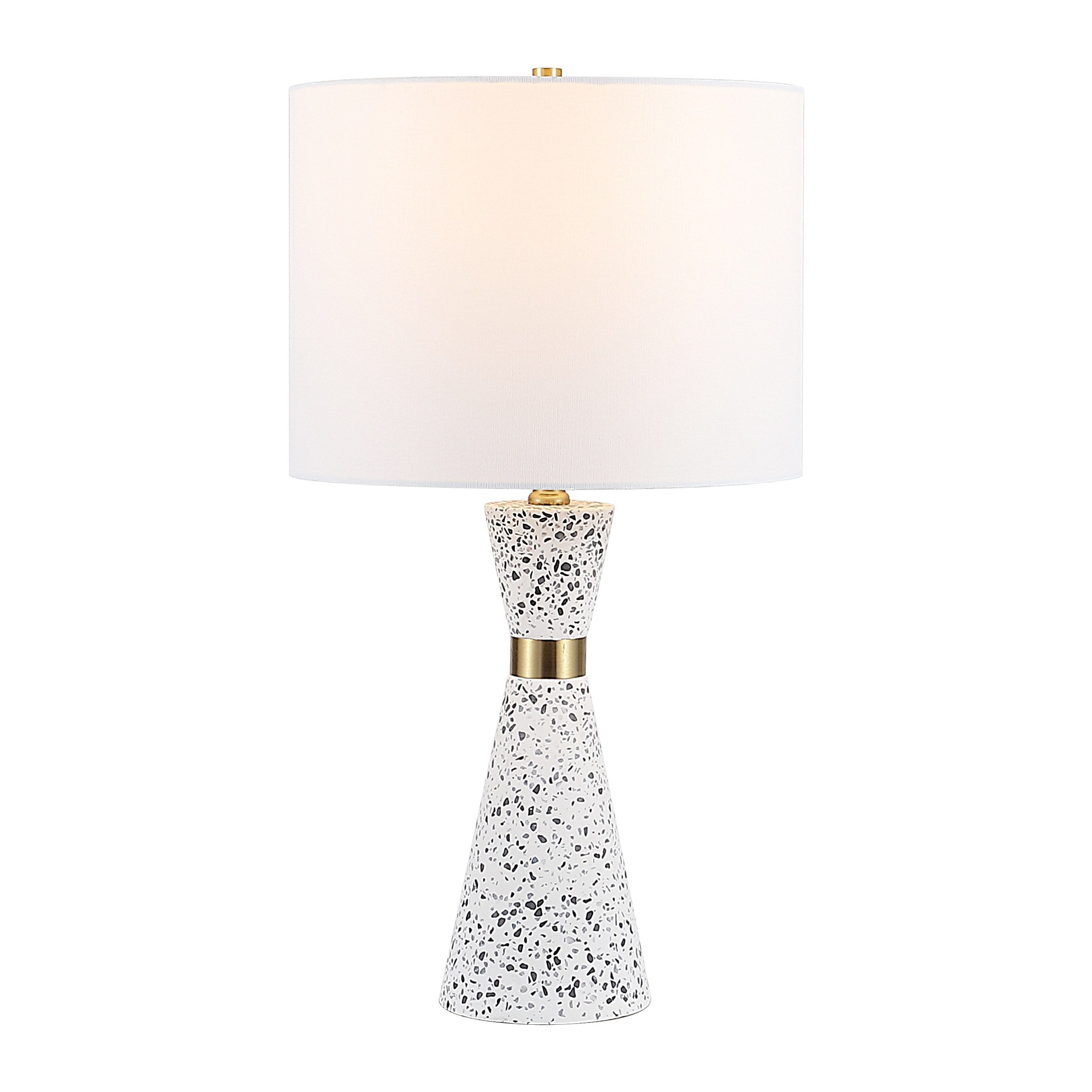 JONATHAN Y Artezza 24" Hourglass Terrazzo/Iron LED Table Lamp