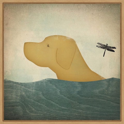 Yellow Dog Swim by Ryan Fowler Framed Canvas Art