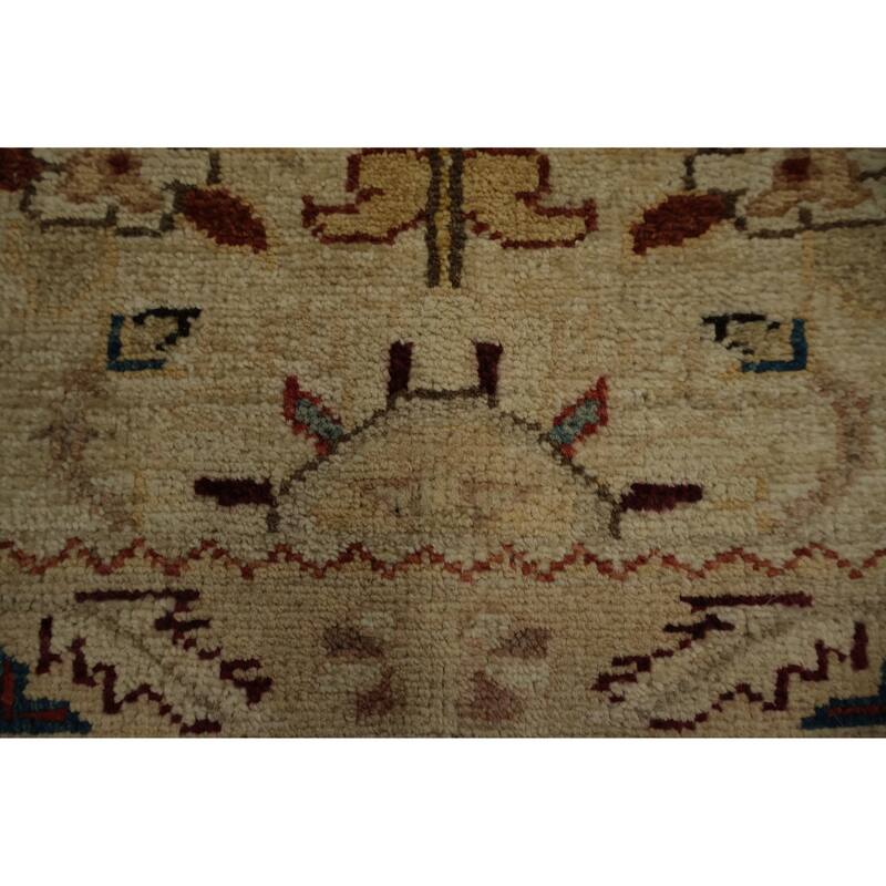 Hand Knotted Oriental 100% Wool Carpet Traditional Floral Beige & Ivories Chobi-Peshawar Area Rug - 3' 0'' X 2' 0''