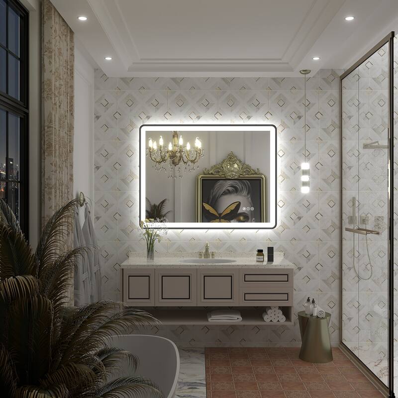 UL Certified Front & Back LED Anti-Fog Tempered Glass Framed Bathroom/Vanity Mirror 3-Year Warranty