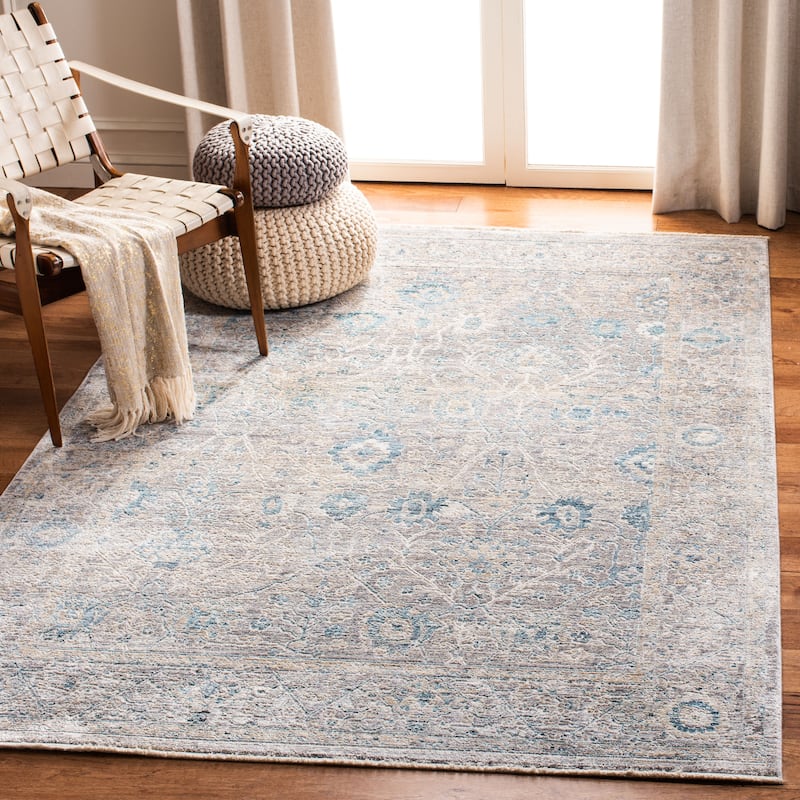 SAFAVIEH Dream Cavidan Vintage Abstract Viscose Rug - 4' x 6' - Grey/Blue