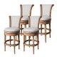 preview thumbnail 105 of 110, Maven Lane 31" Pullman Swivel Bar Height Kitchen Stool Set of 4 - Fabric Weathered Oak