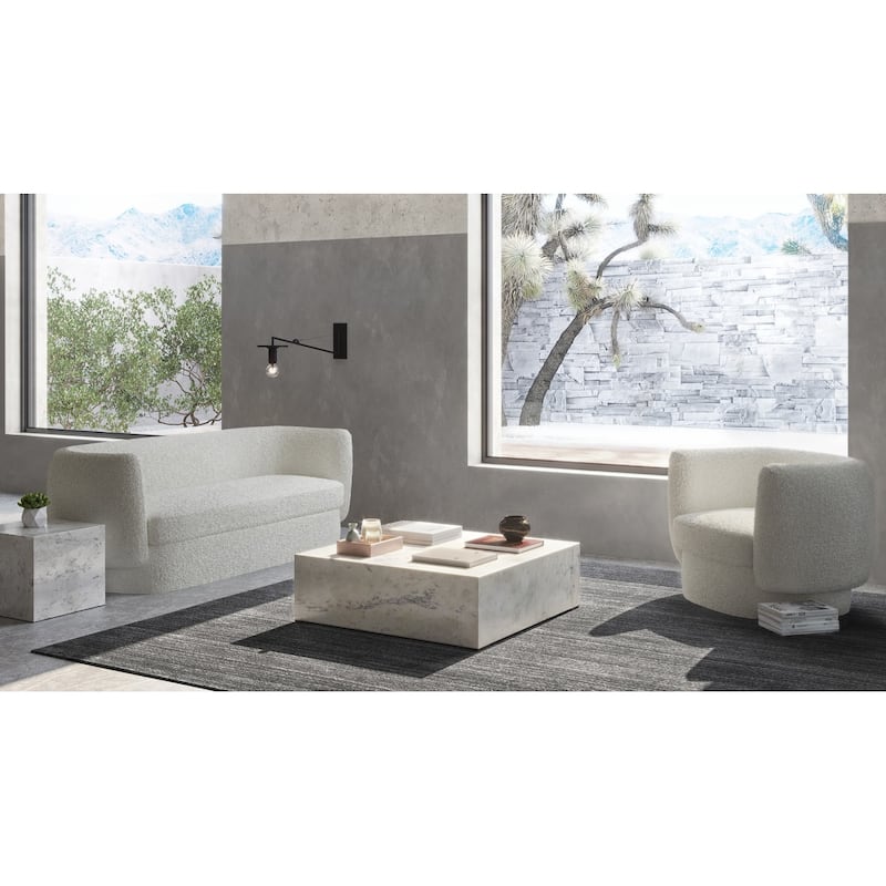 Aurelle Home Kindra Modern Fuzzy Upholstered Accent Chair