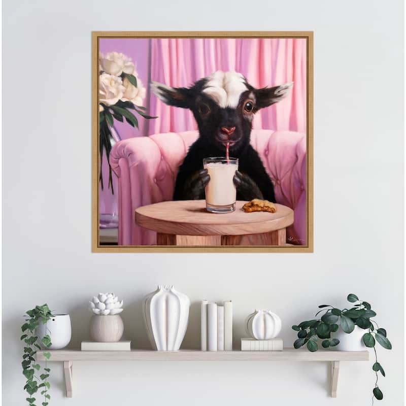 Snack Time by Lucia Heffernan Framed Canvas Wall Art Print - Sylvie Natural