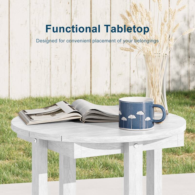 HDPE Outdoor Side Table, 220 lbs All-weather Patio End Table