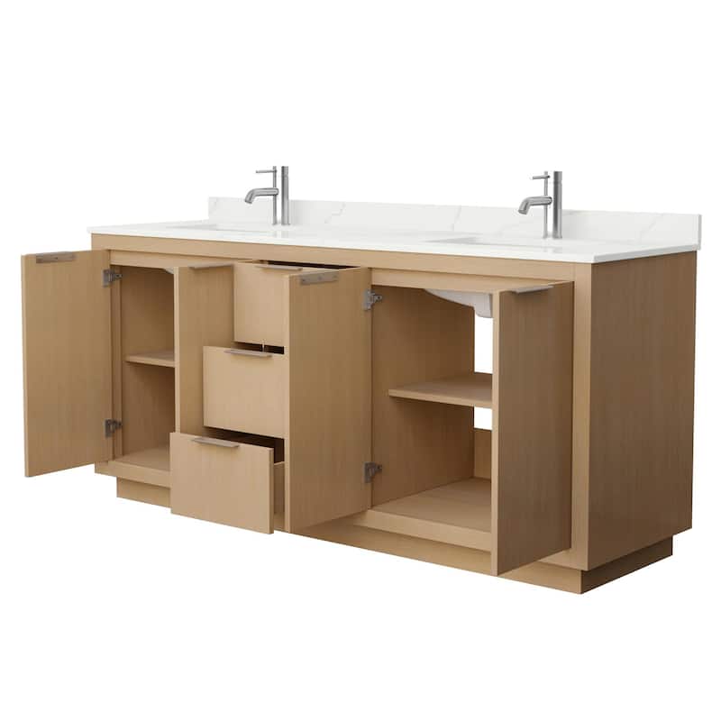 Maroni 72-inch Double Vanity, Single Hole Quartz Top