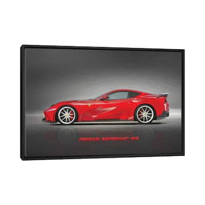 iCanvas "Ferrari Superfast 812 In Watercolor" by Paul Rommer Framed Canvas Print