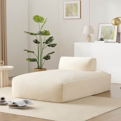 72" Oversized Modular Sofa Bed, Beige Fabric, Left - handed, No Assembly, Foam - Filled, Elderly/Baby - friendly