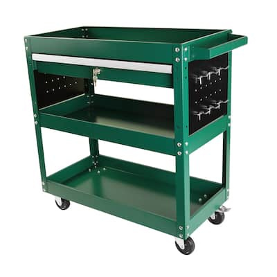3 Tier Heavy Duty Utility Cart Rolling Tool Cart with Storage Drawer