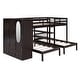 preview thumbnail 14 of 28, Minimalist Design Full-Over-Twin-Twin Bunk Bed with 3 drawers,Shelves, Wardrobe and Mirror,Store Books,Display Decorations