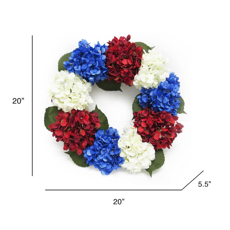Artificial Hydrangea Flower Wreath 20in