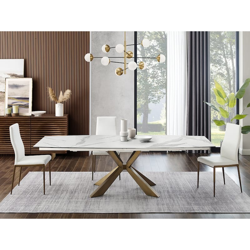 Casabianca Home Firenze Set of 2 Dining Chair in Gray PU Leather