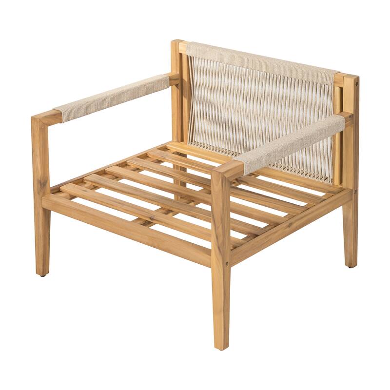 Christopher Knight Home - Modern Outdoor Acacia Wood Club Chair with Side Table