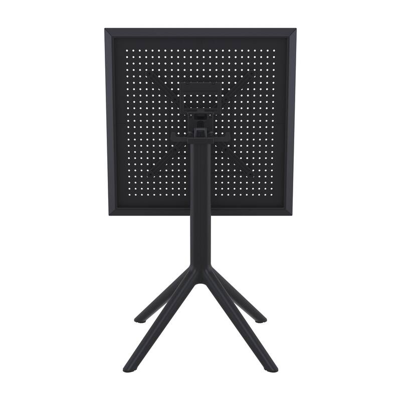 29.5" Black Folding Square Outdoor Patio Dining Table