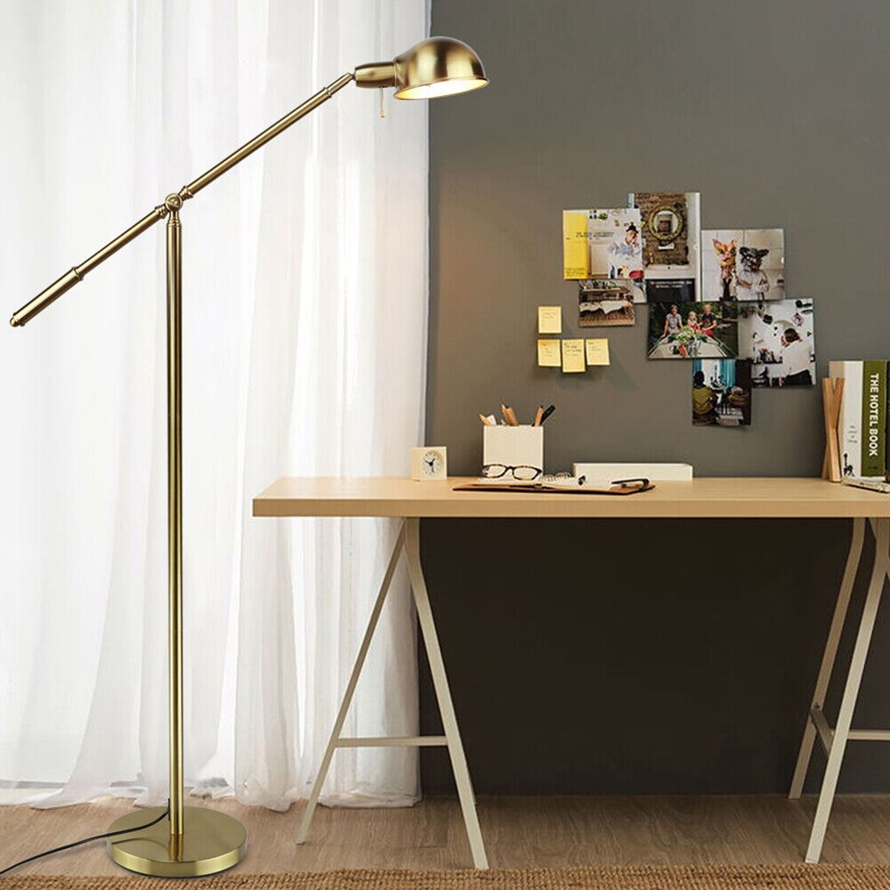 Floor lamp with reading arm top