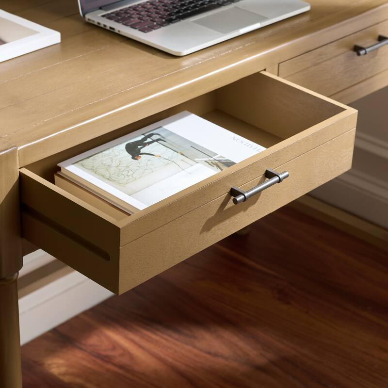 SAFAVIEH Zennure White Washed Grey Writing Desk