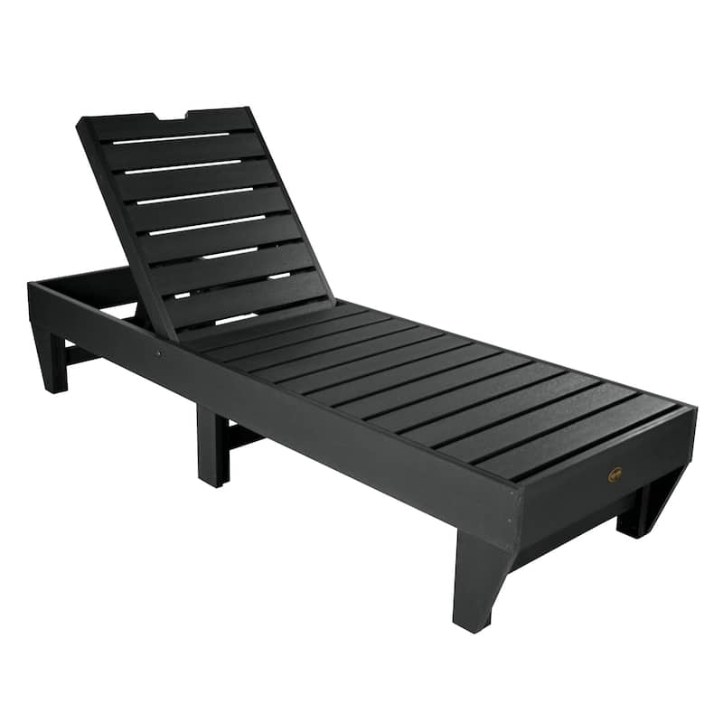 Highwood Professional Commercial Grade Pinehurst Chaise Lounge - Black