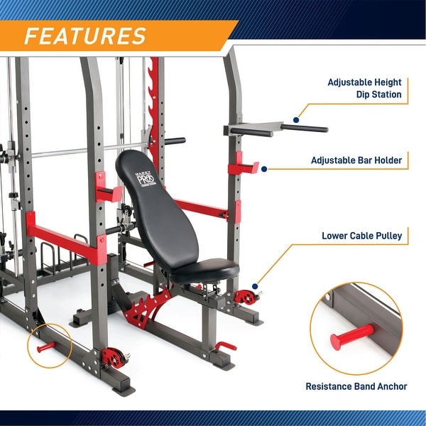 Marcy fitness marcy smith cage workout machine total body training home gym system linear bear sales