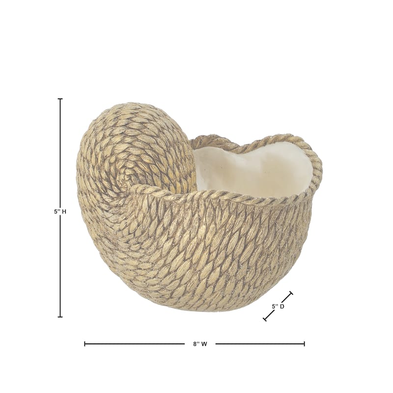 10" Resin Coastal Shell Planter
