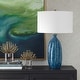 preview thumbnail 3 of 5, Uttermost Bixby Blue Table Lamp - 28.75" H X 17" W X 17" D