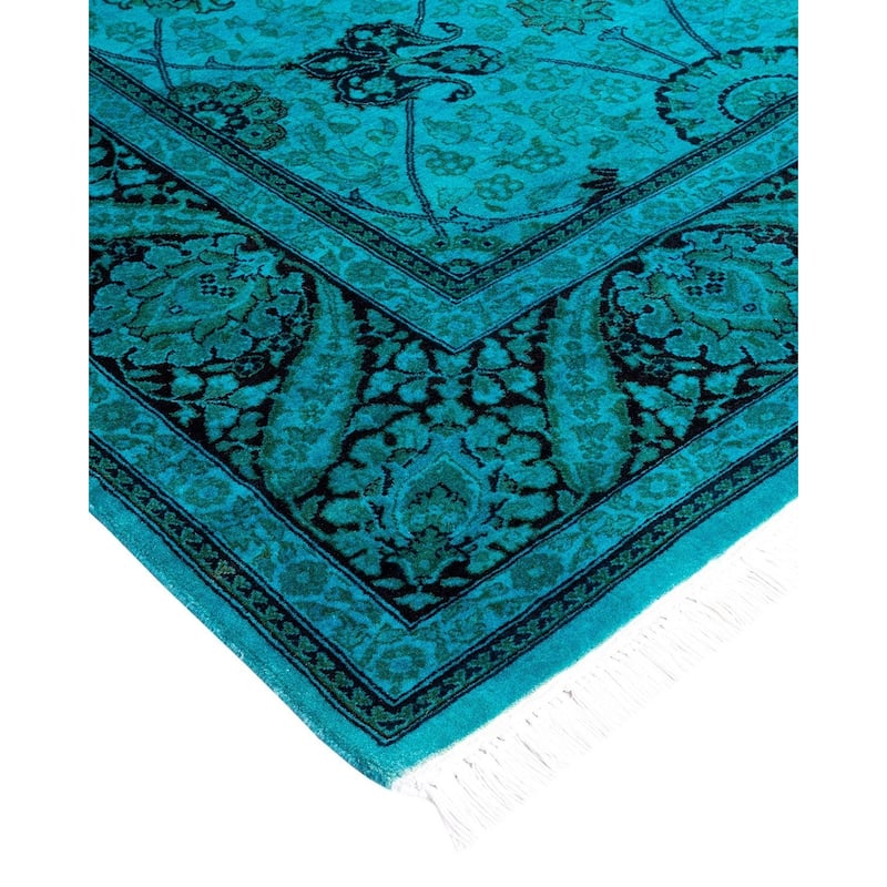 Contemporary Overdyed Wool Hand Knotted Area Rug - 6' 2" x 9' 4"