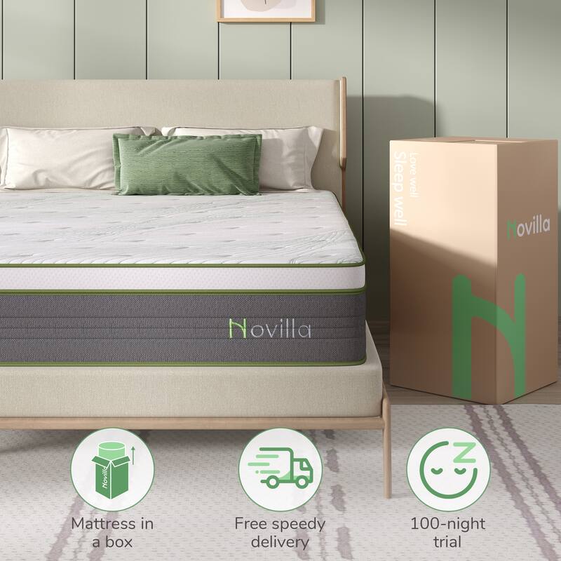 Novilla 10-inch CertiPUR-US Certified Hybrid Pocket Spring Mattress