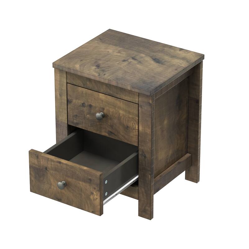 Farmhouse Wooden Nightstand Set of 2