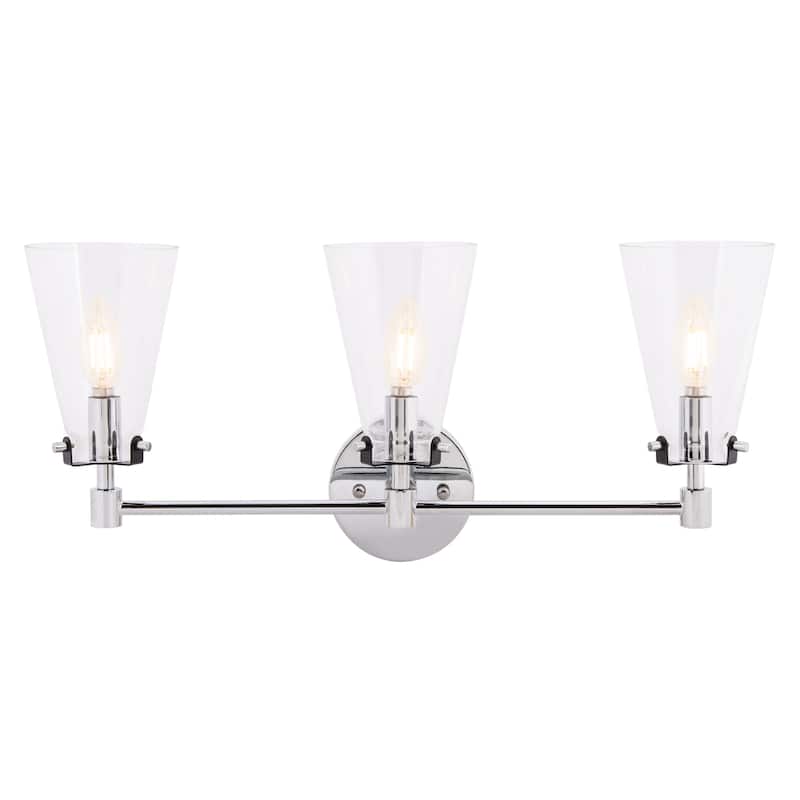 SAFAVIEH Lighting Hirono 3-Light Led Vanity Sconce - 22.8" W x 6.9" L x 9.8" H - 23Wx7Dx10H