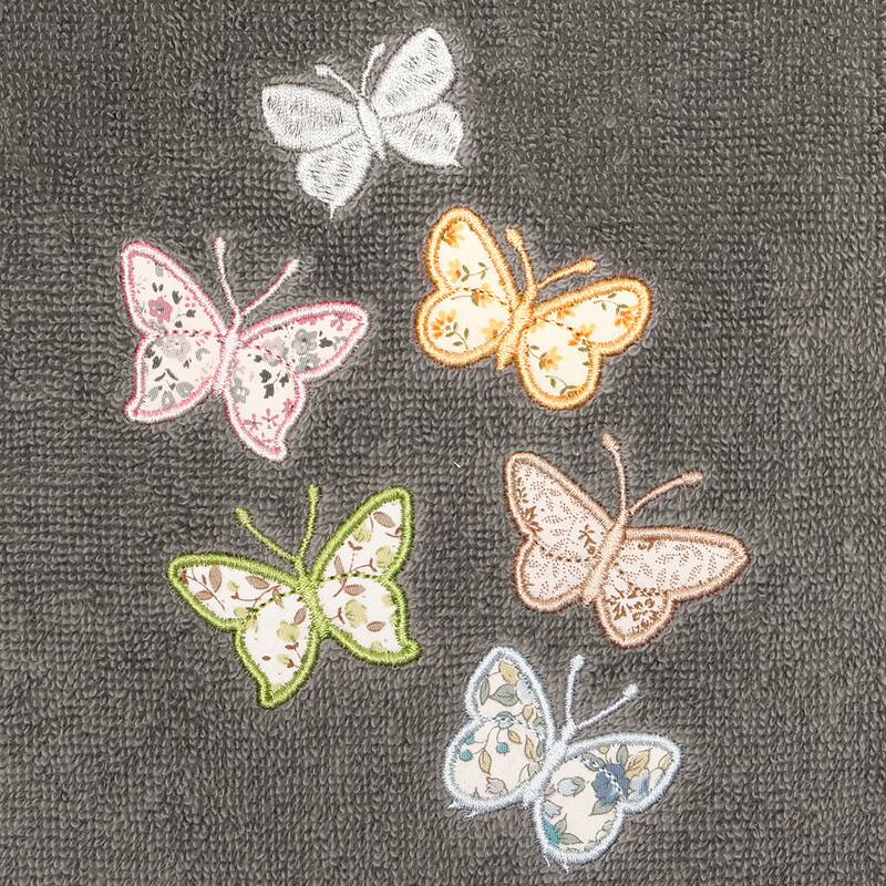 Authentic Hotel and Spa 100% Turkish Cotton Mariposa 3PC Embellished Towel Set